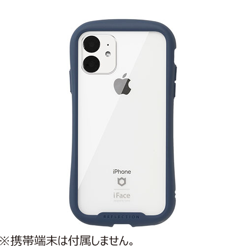 iPhone11】iFace Reflection 強化ガラスクリアケース ネイビー