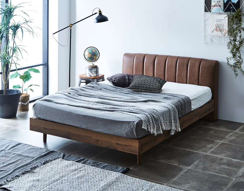 イヴェール ファブリックレザーベッド すのこベッド ダブル ベッド