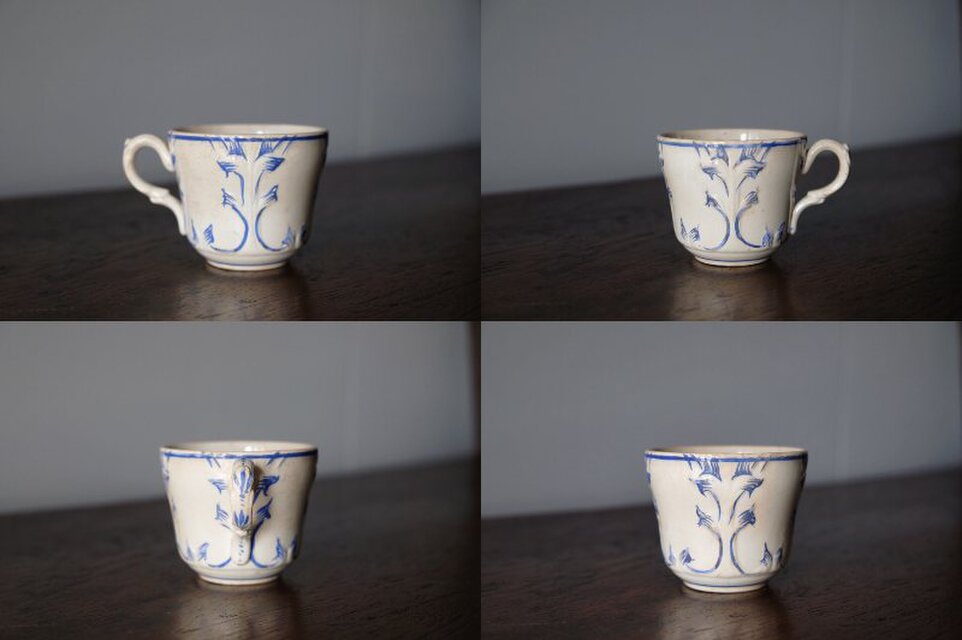 クレイユ&モントロー Creil&Montereau レリーフ カップ＆ソーサー