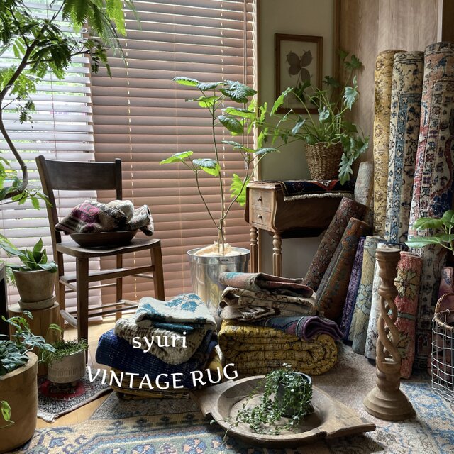 トルコヴィンテージラグ 黄緑色 ライムイエロー メダリオン 114×211