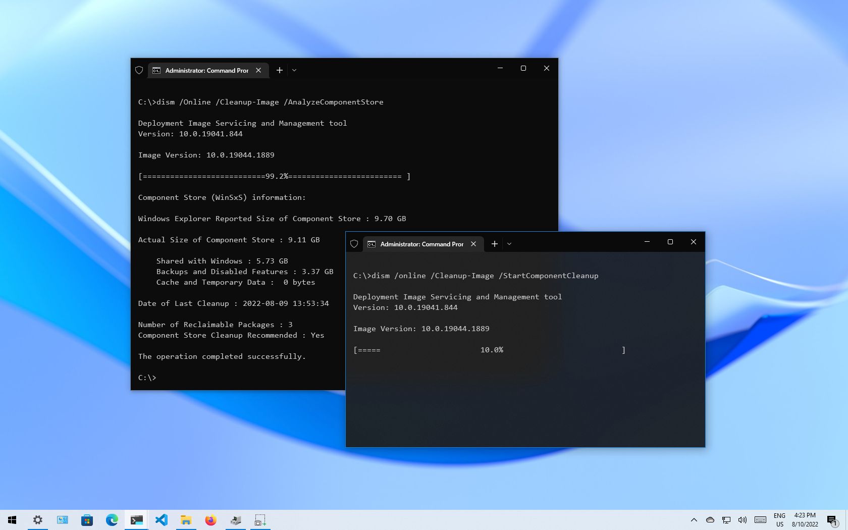 How to reclaim space by reducing size of WinSxS folder on Windows