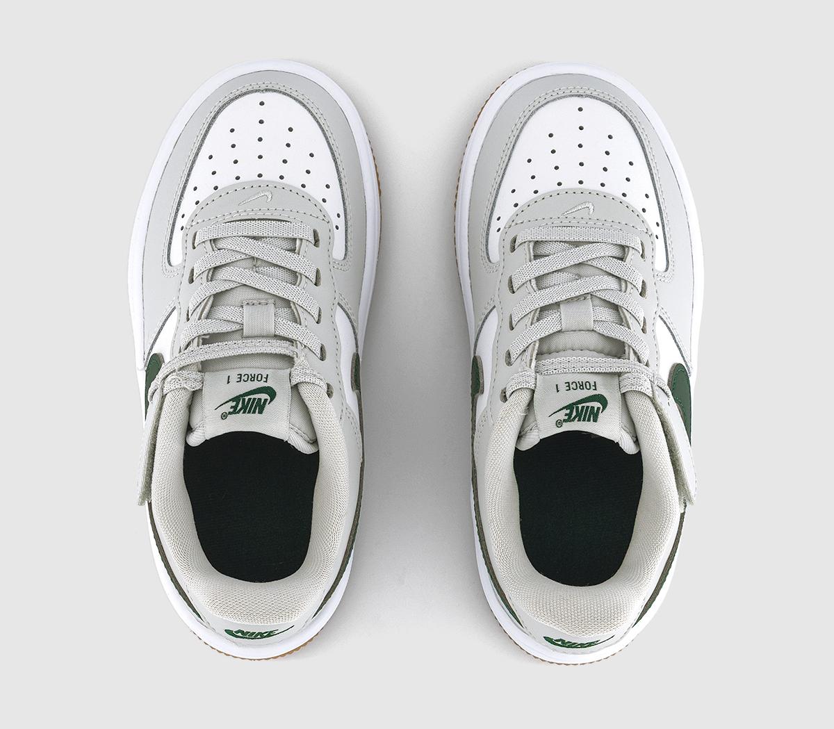 Nike Air Force 1 Kids Trainers Photon Dust White Fir Gum Medium