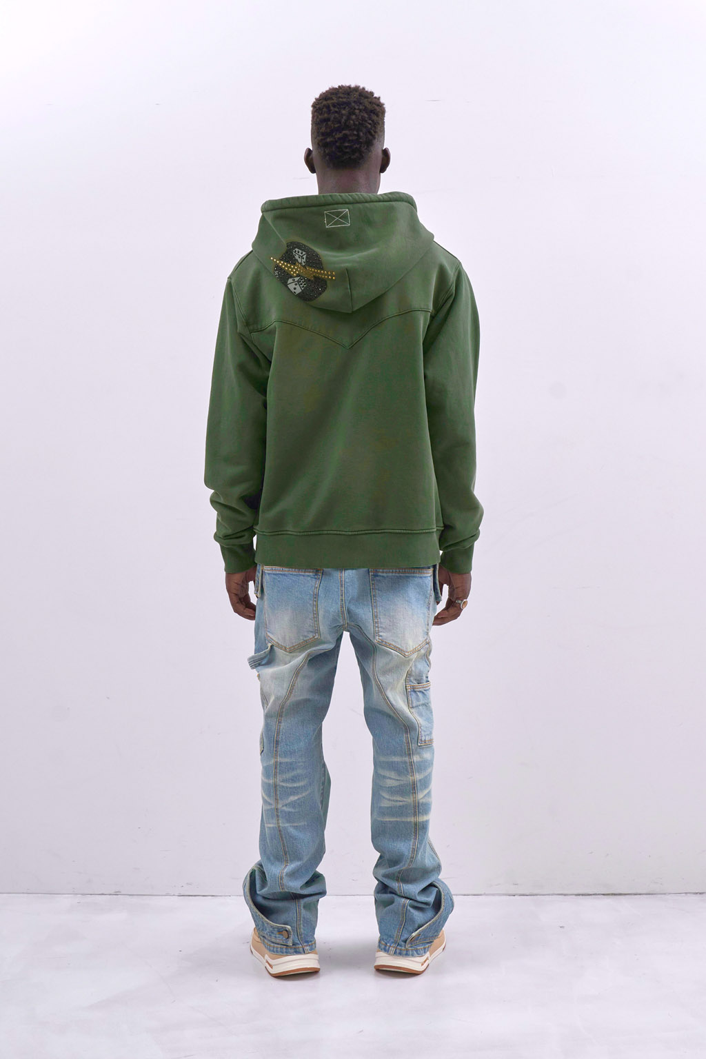 ARMY ZIP HOODY - GREEN - MLVINCE