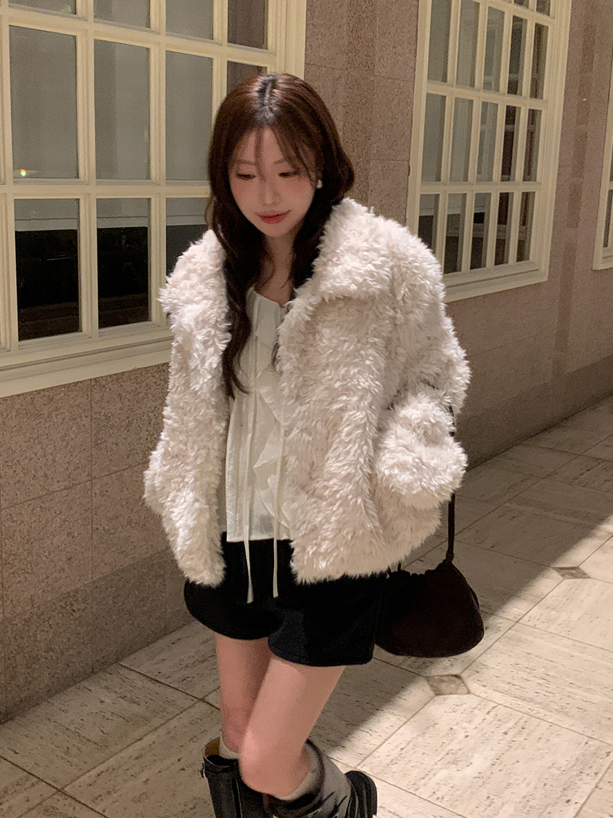 ウールブークレハーフコート(2color) | ファッション通販サイト NUGU