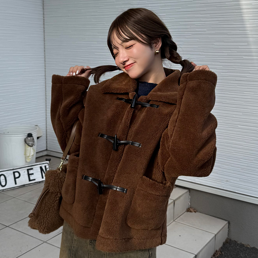 ボアボタンショートダッフルコート | ファッション通販サイト NUGU