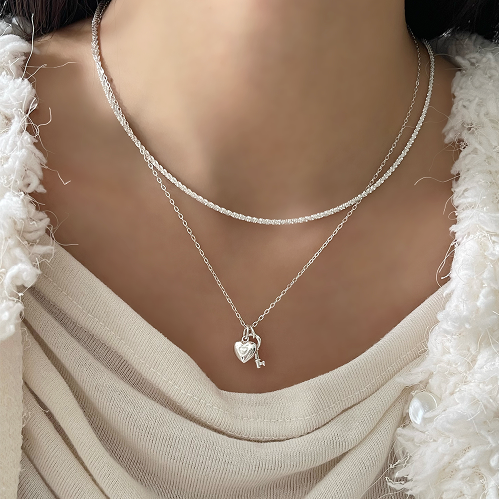 2color] シルバー925ハート鍵ネックレス | ファッション通販サイト NUGU