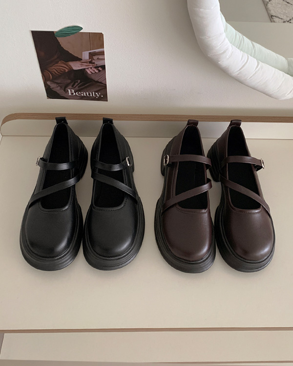 0478メリージェーン厚底シューズローファー(2color) | ファッション