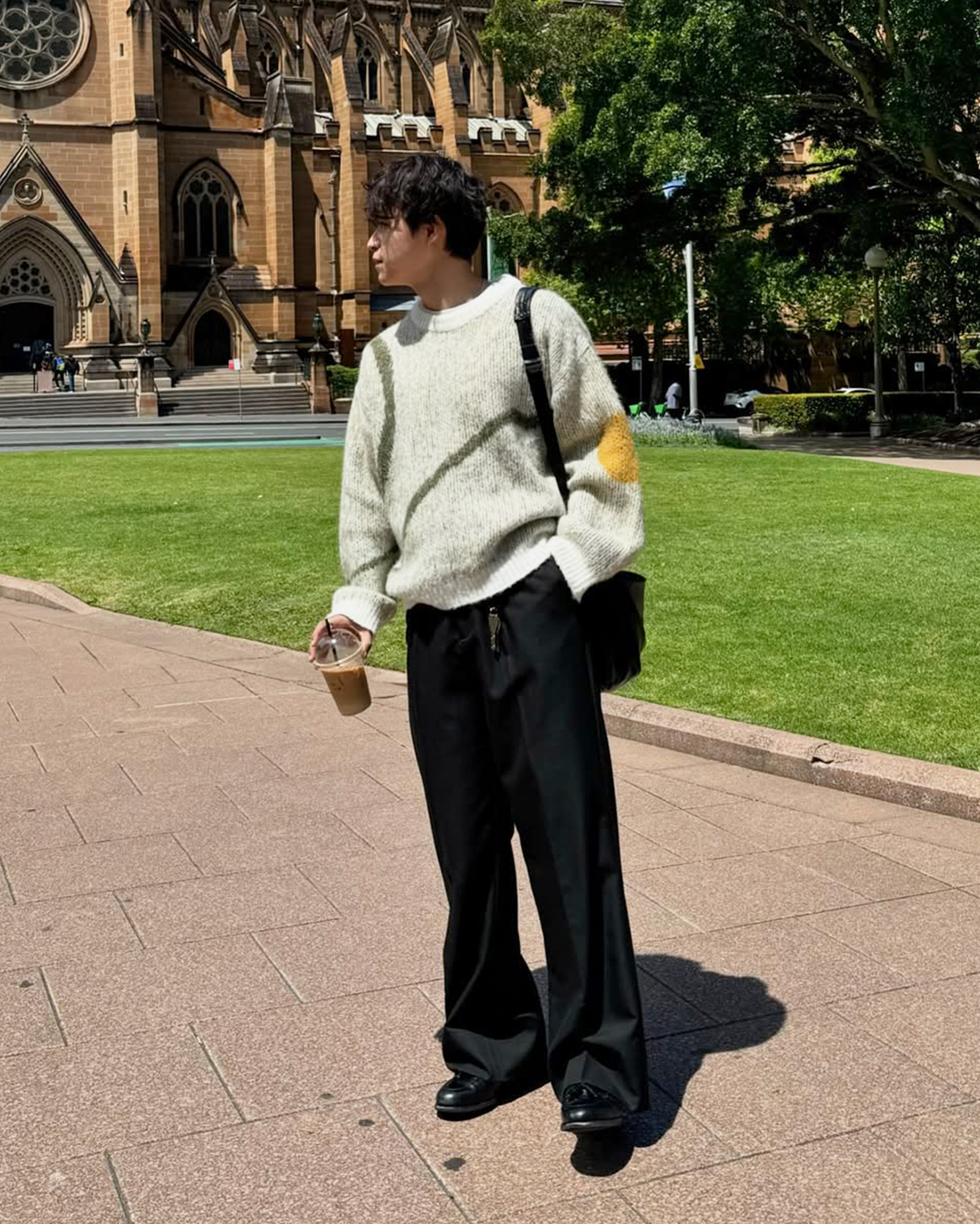 5回再販](ORIGINAL) ラインアートアルパカニット (ivory