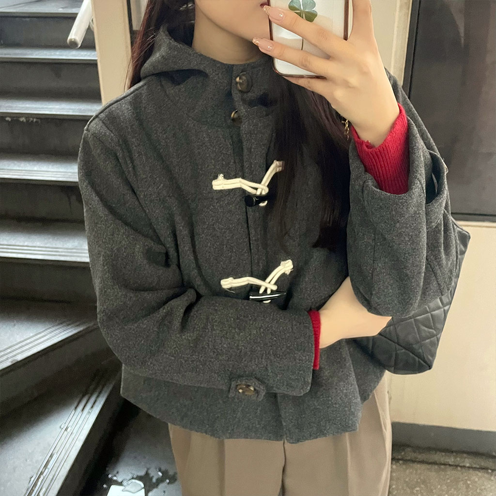 フードクロップドダッフルコート | ファッション通販サイト NUGU