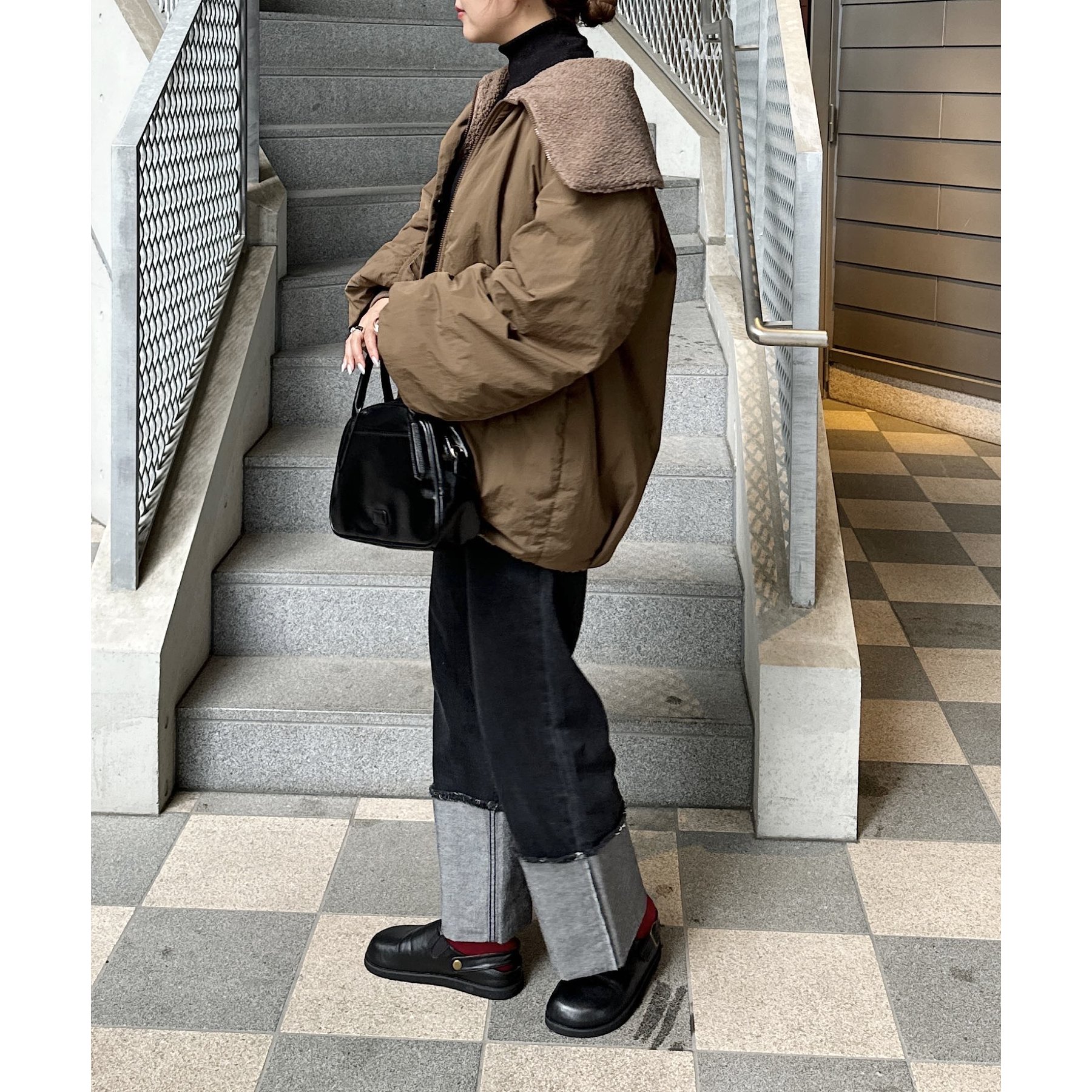 小顔見え/リバーシブル】ビッグカラーアウター≪インフルエンサー企画