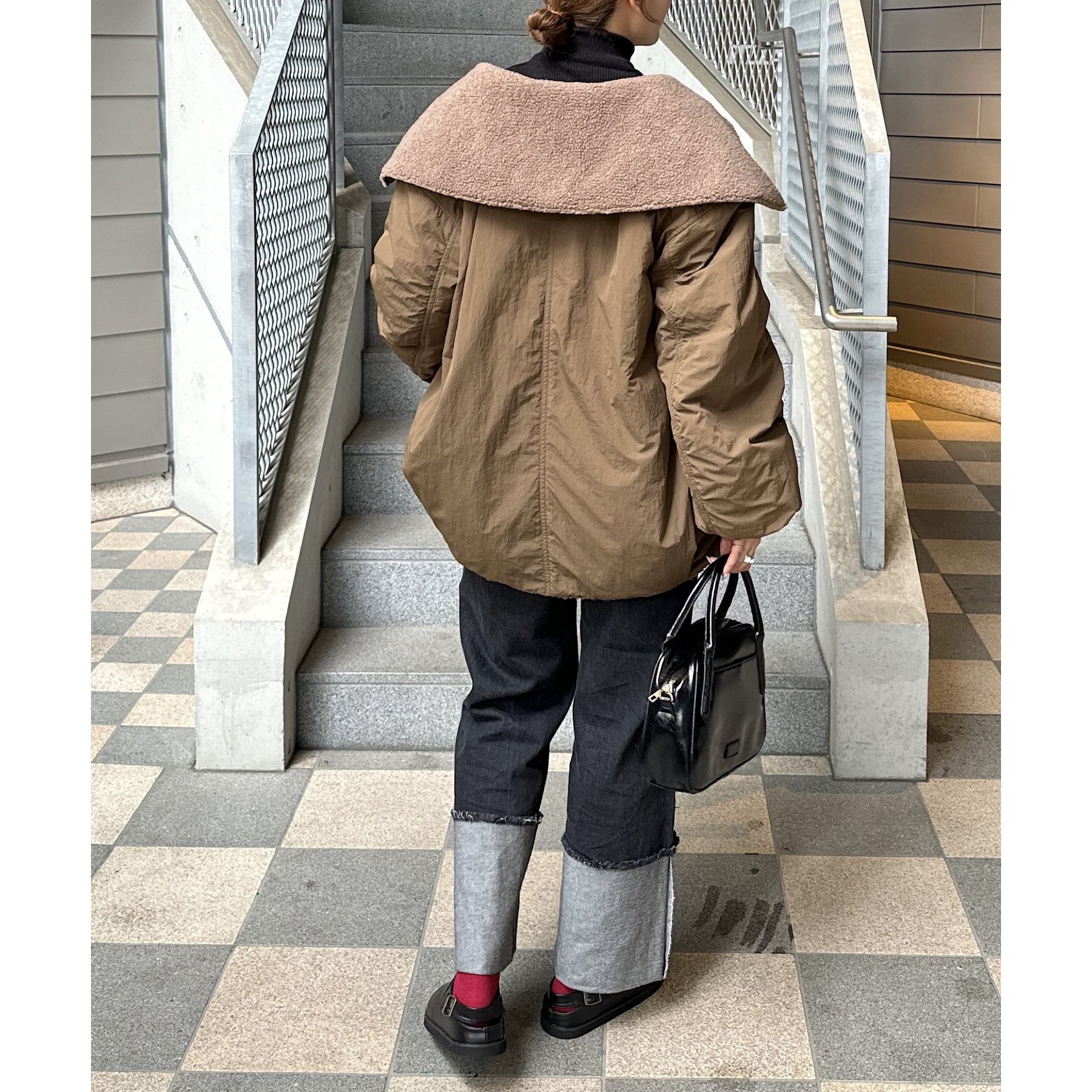 小顔見え/リバーシブル】ビッグカラーアウター≪インフルエンサー企画