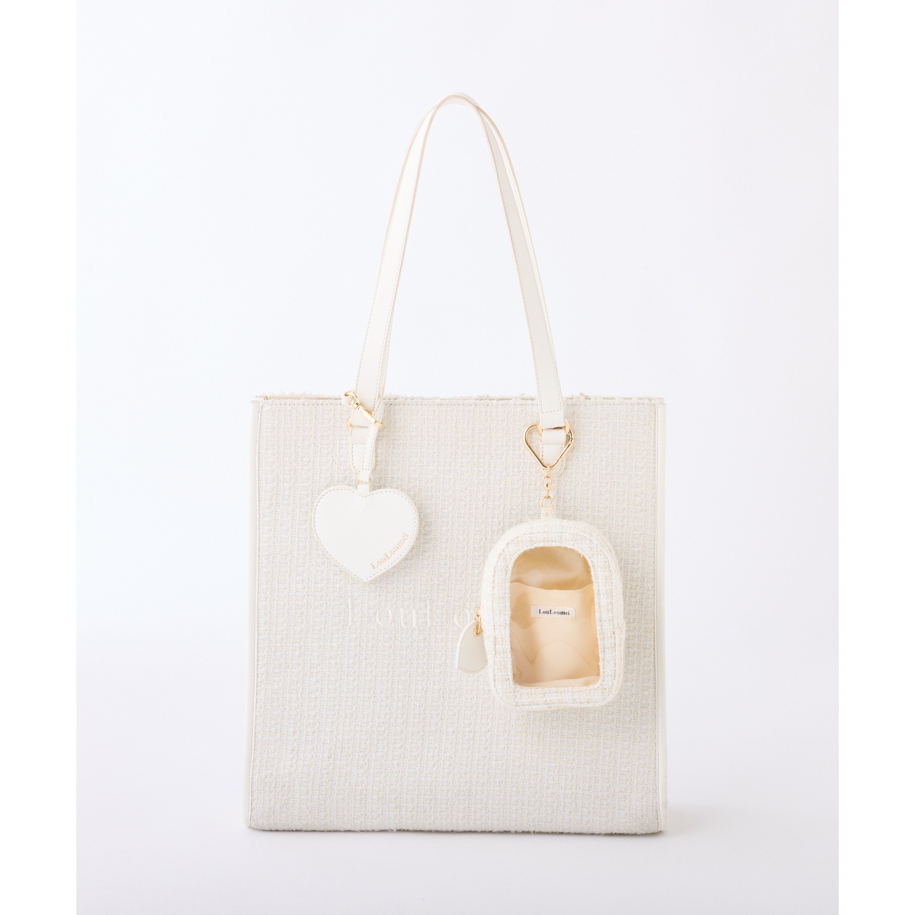 LouLoumei】8色展開／ハートチャーム付きトートバッグ／自立可能