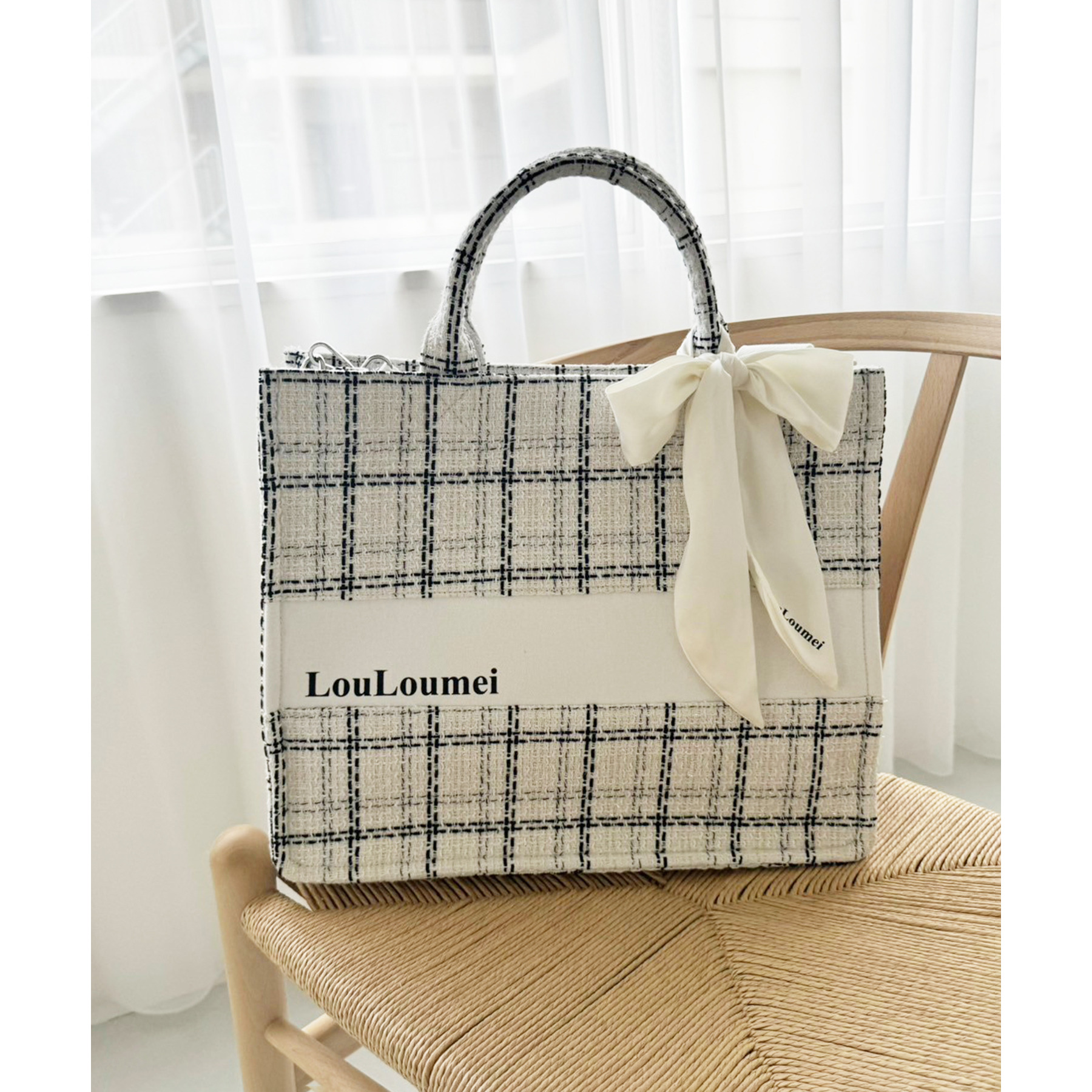 LouLoumei】キャリーオンツイードトートバッグ | ファッション通販