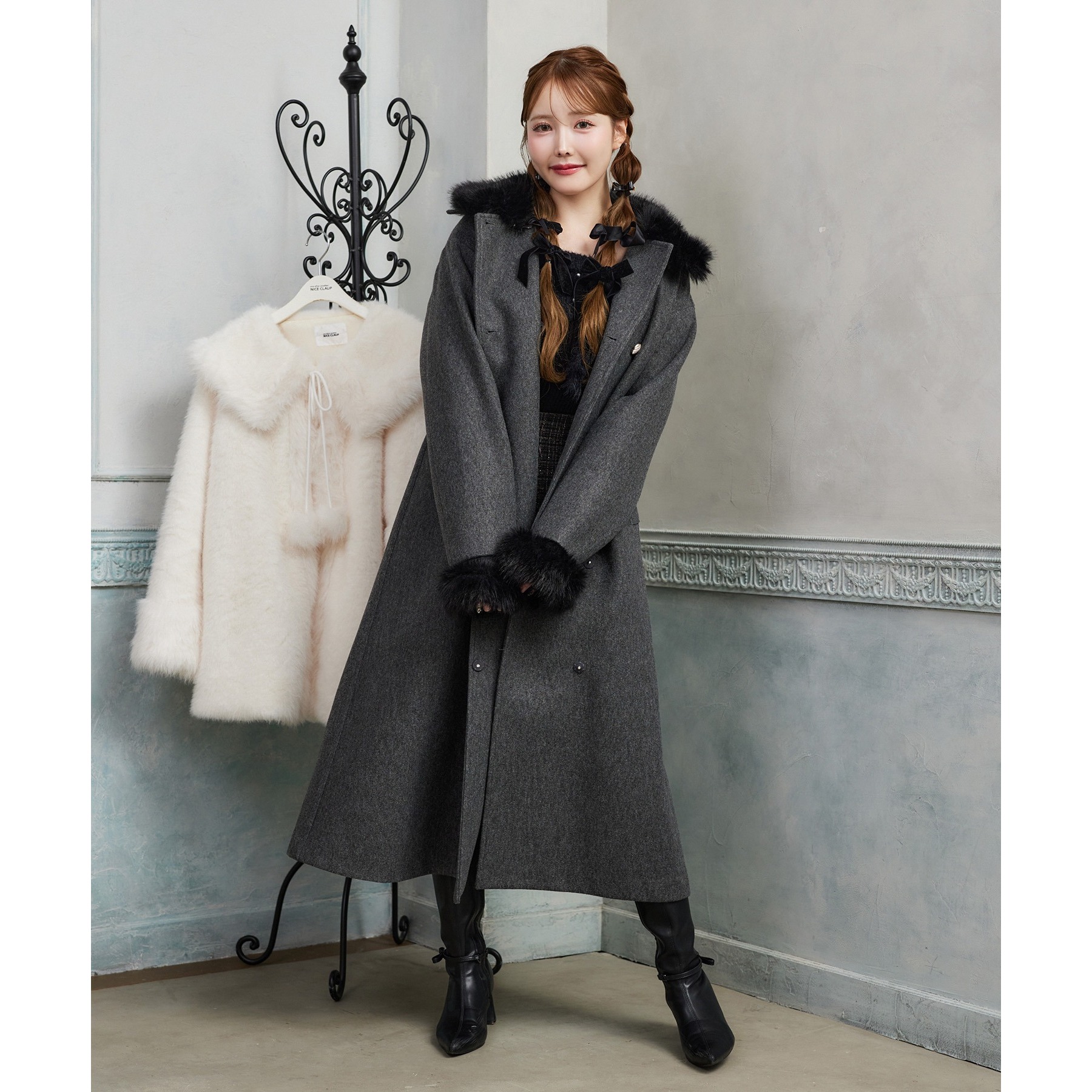 ファー付マルチロングコート | ファッション通販サイト NUGU