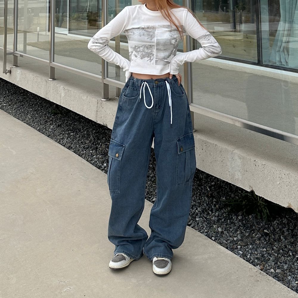 ユニセックス] ワイドカーゴデニムパンツ | ファッション通販サイト NUGU