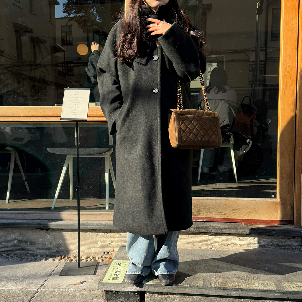 オーバーサイズハイネックロングコート | ファッション通販サイト NUGU