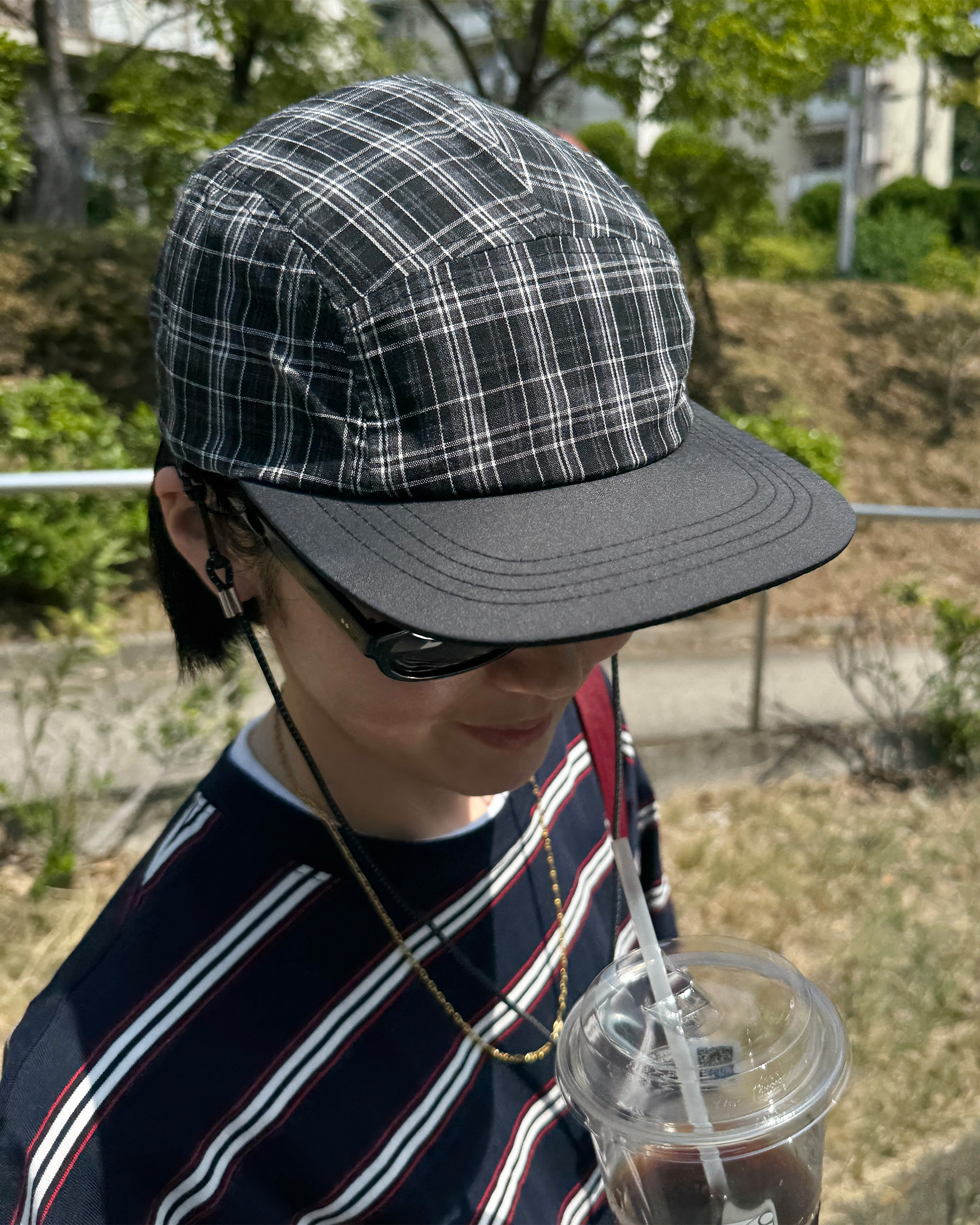 ドローコード付きチェックキャップ | ファッション通販サイト NUGU