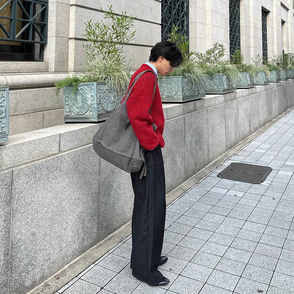 ユニセックス) カラーハーフジップアップニット | ファッション通販