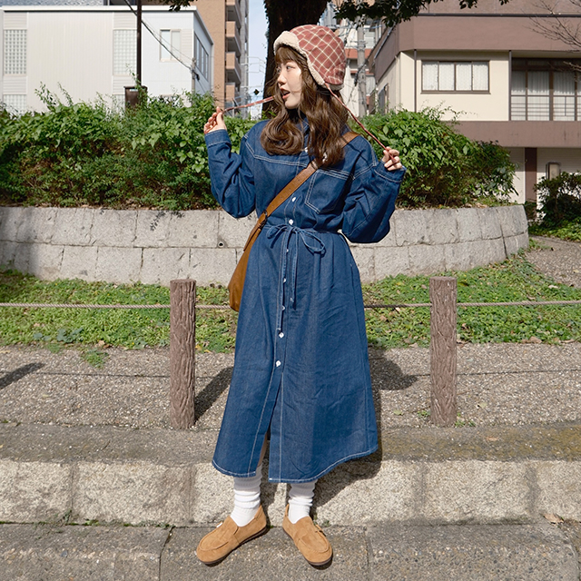 デニムロングワンピース | ファッション通販サイト NUGU
