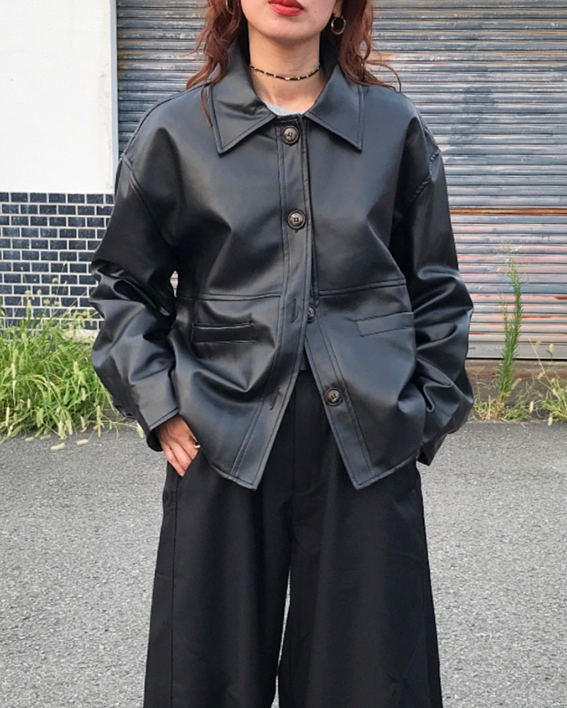 オーバーサイズレザージャケット | ファッション通販サイト NUGU