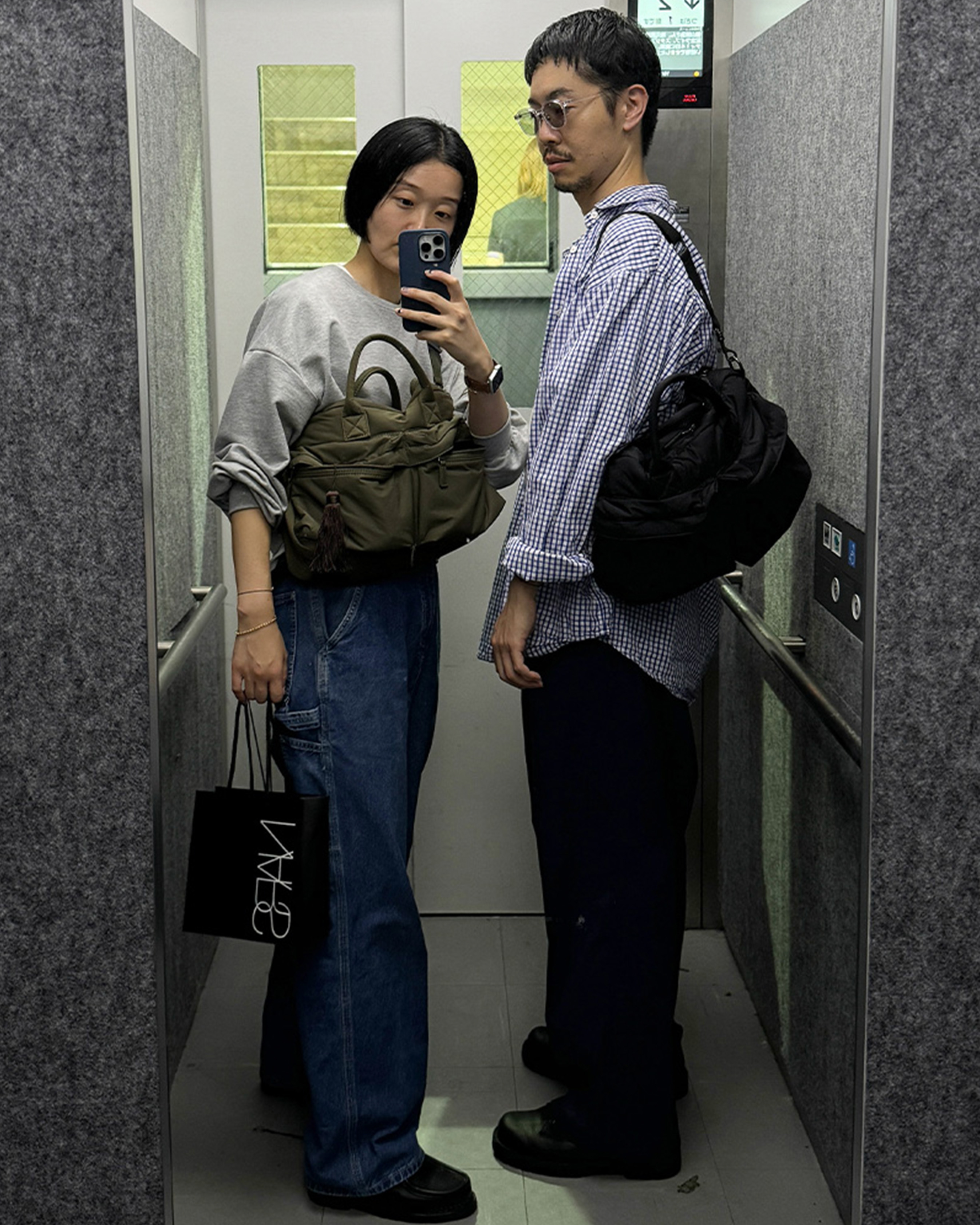 6回再販](ORIGINAL) ミドルマルチポケットクロスバック (black