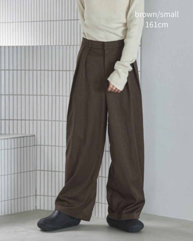 4size展開/セットアップ可】ダブルタックワイドスラックス