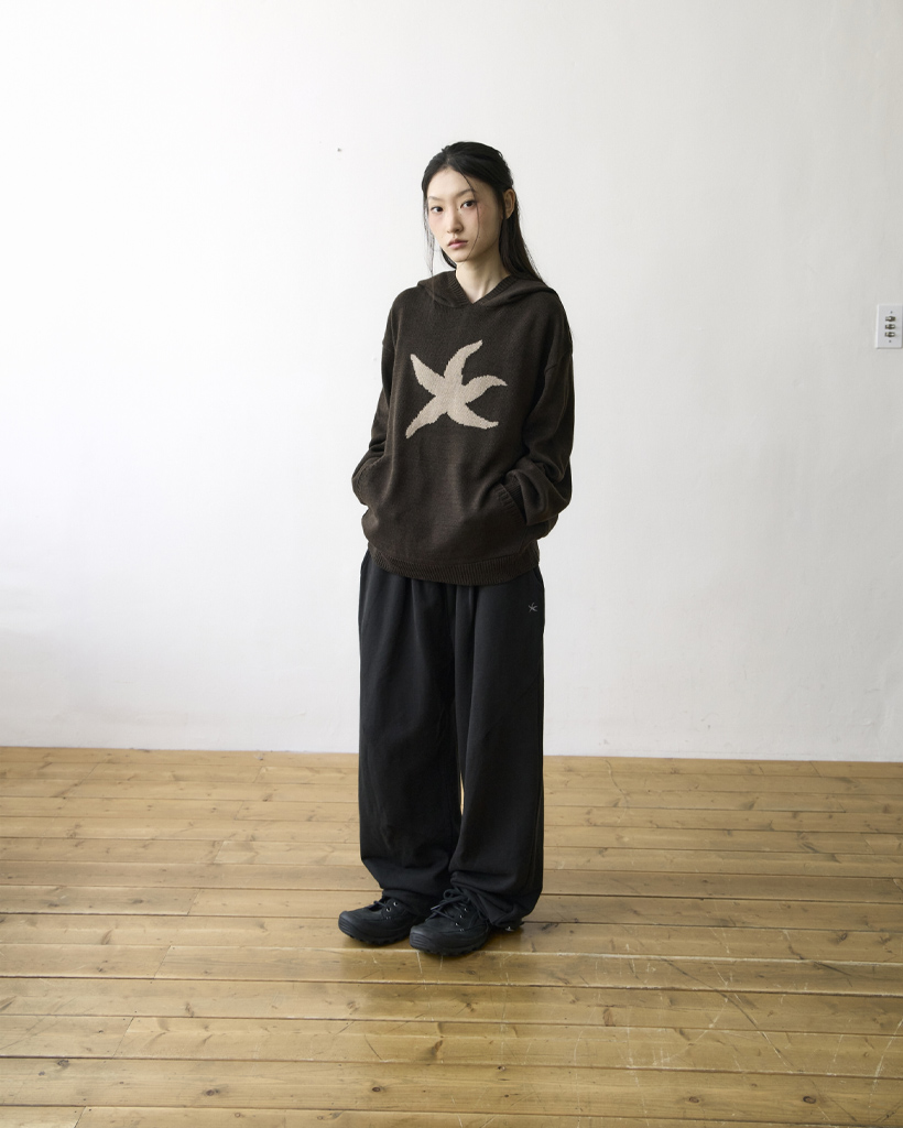 TCM starfish logo knit hoodie (brown) | ファッション通販サイト NUGU