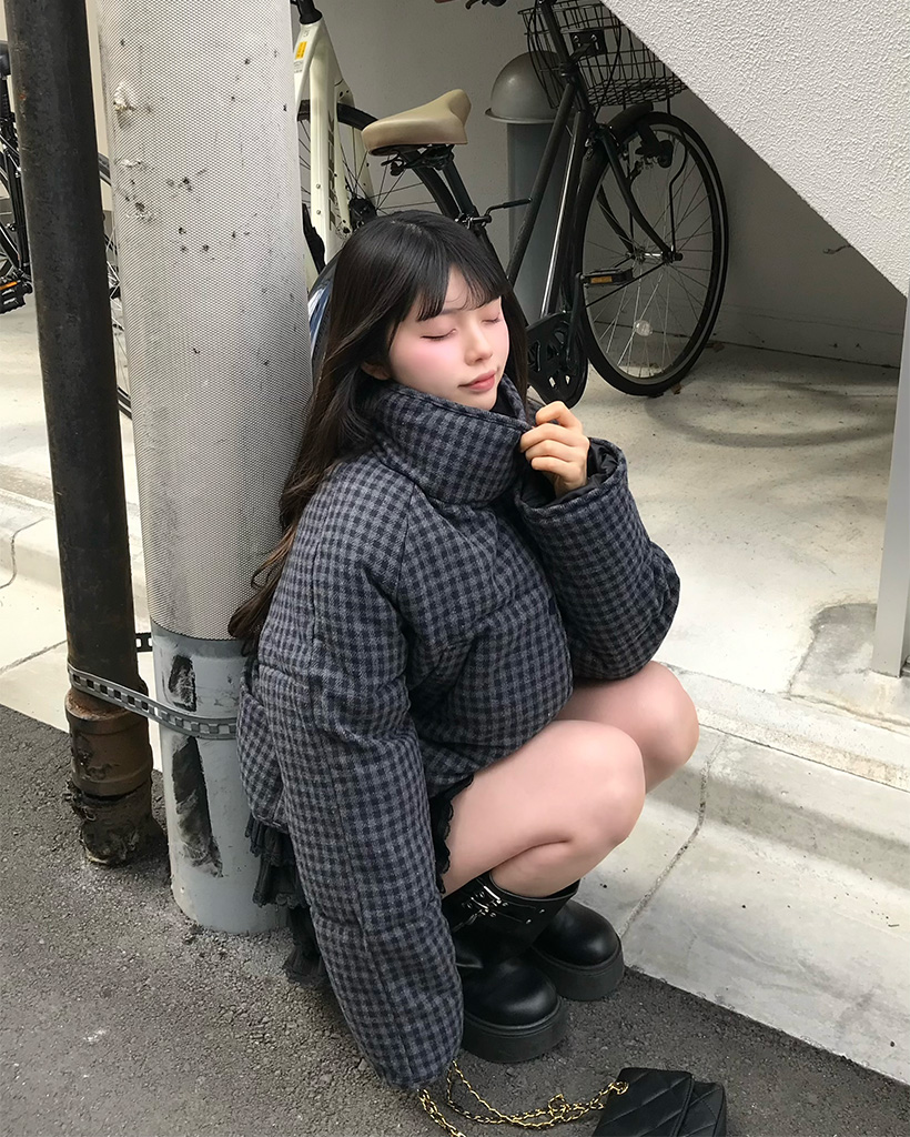 チェックパターンダウンジャケット | ファッション通販サイト NUGU