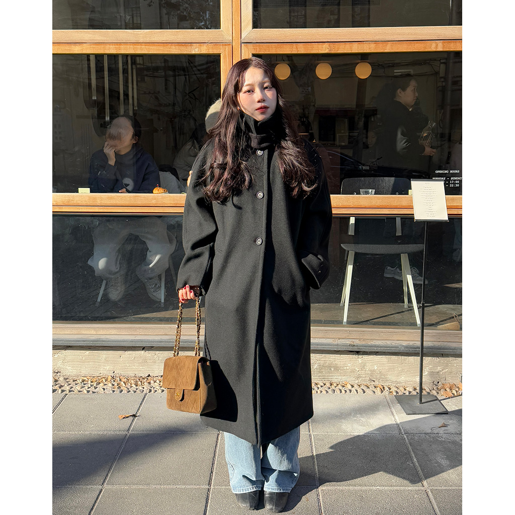 オーバーサイズハイネックロングコート | ファッション通販サイト NUGU