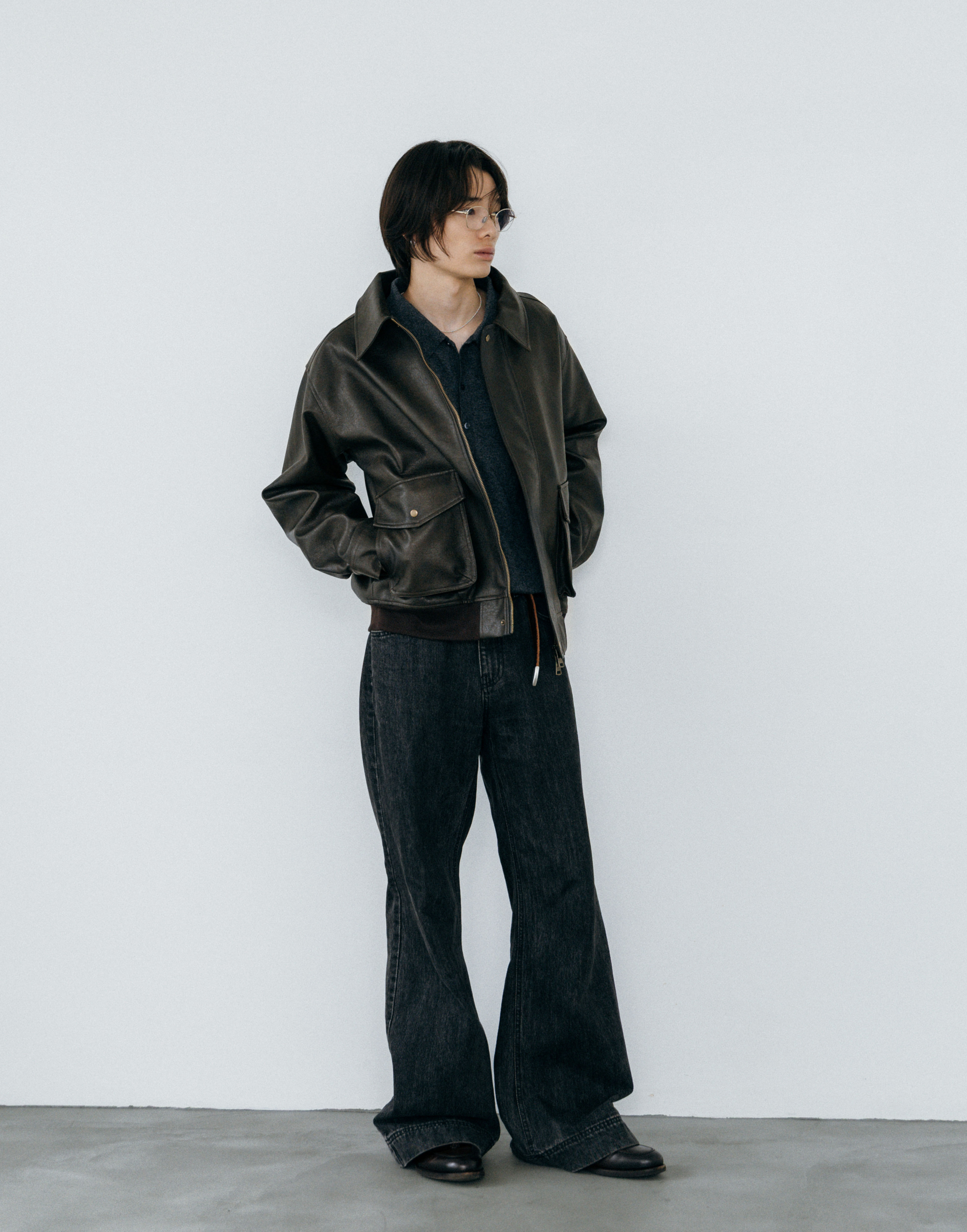 ORIGINAL) レザーライクボンバージャケット | ファッション通販サイト NUGU