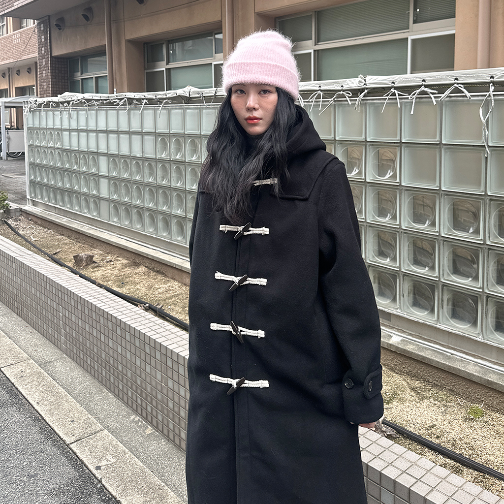 BARK ダークグレー フード付きダッフルコート