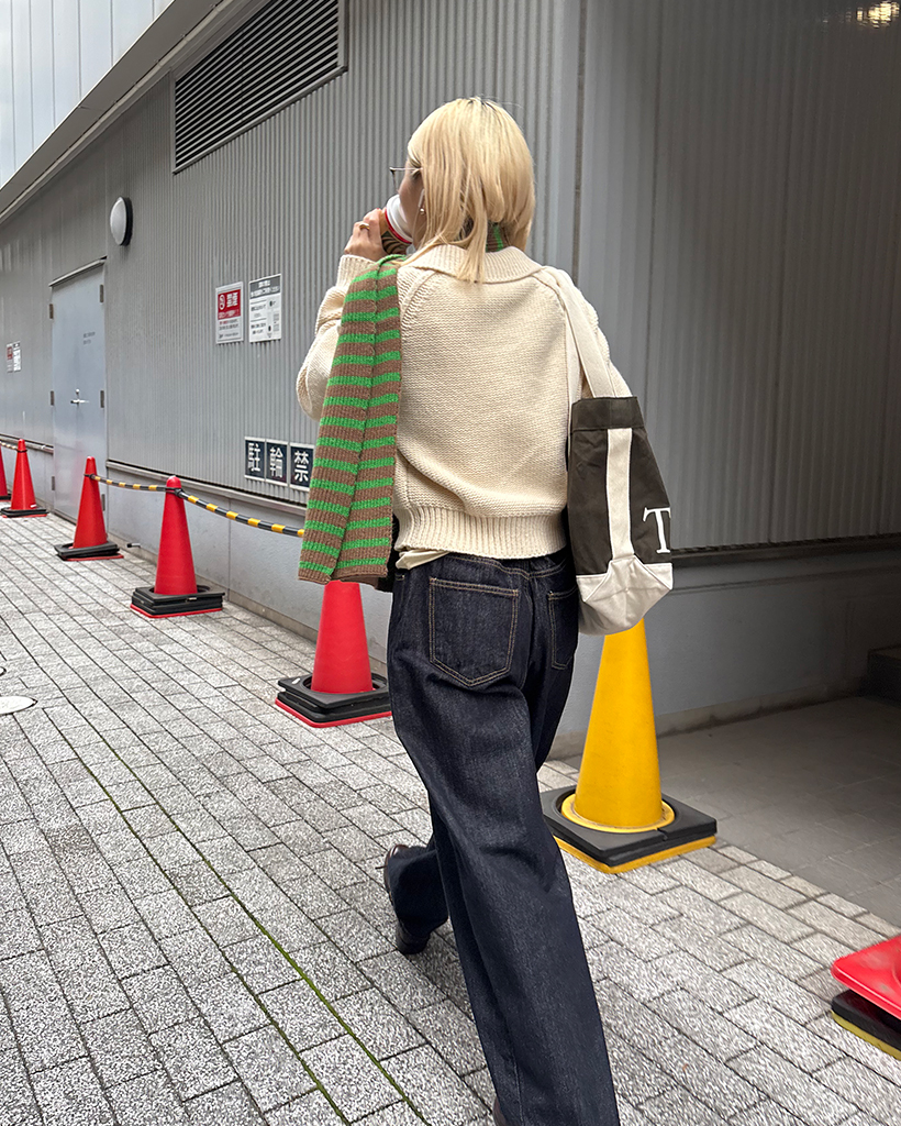 ボーダーウールミドルゲージニットマフラー | ファッション通販サイト NUGU