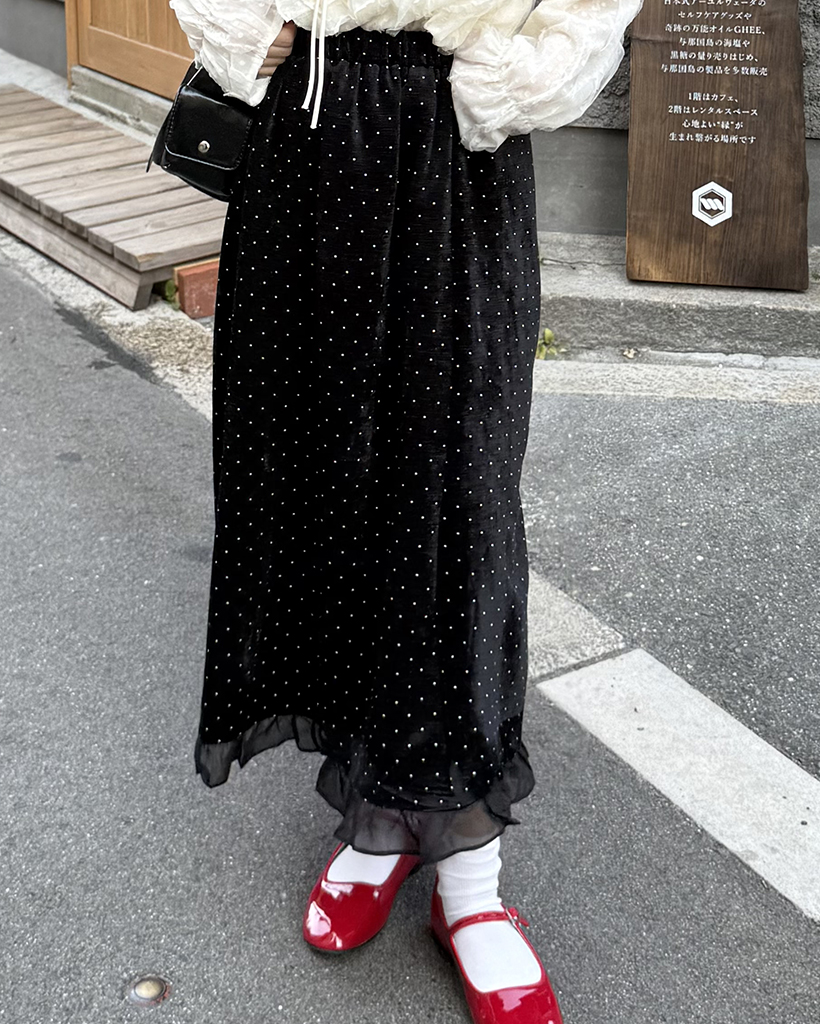 jichoi COMFORT] 24-002 SLIM SKIRT PANTS - BLACK | ファッション通販