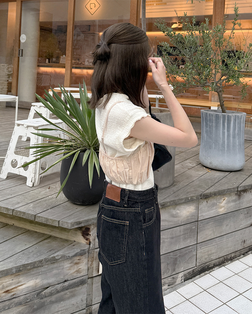 シャーリングクロップドビスチェ | ファッション通販サイト NUGU