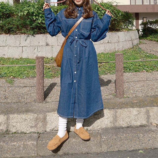 デニムロングワンピース | ファッション通販サイト NUGU