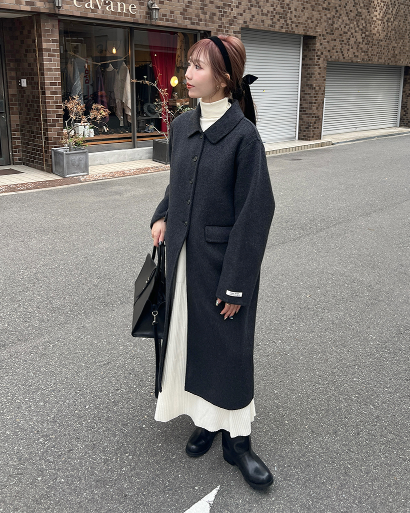 シンプルカラーロングコート | ファッション通販サイト NUGU