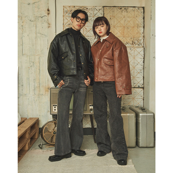 3回再販](ORIGINAL) レザーショートブルゾン | ファッション通販サイト