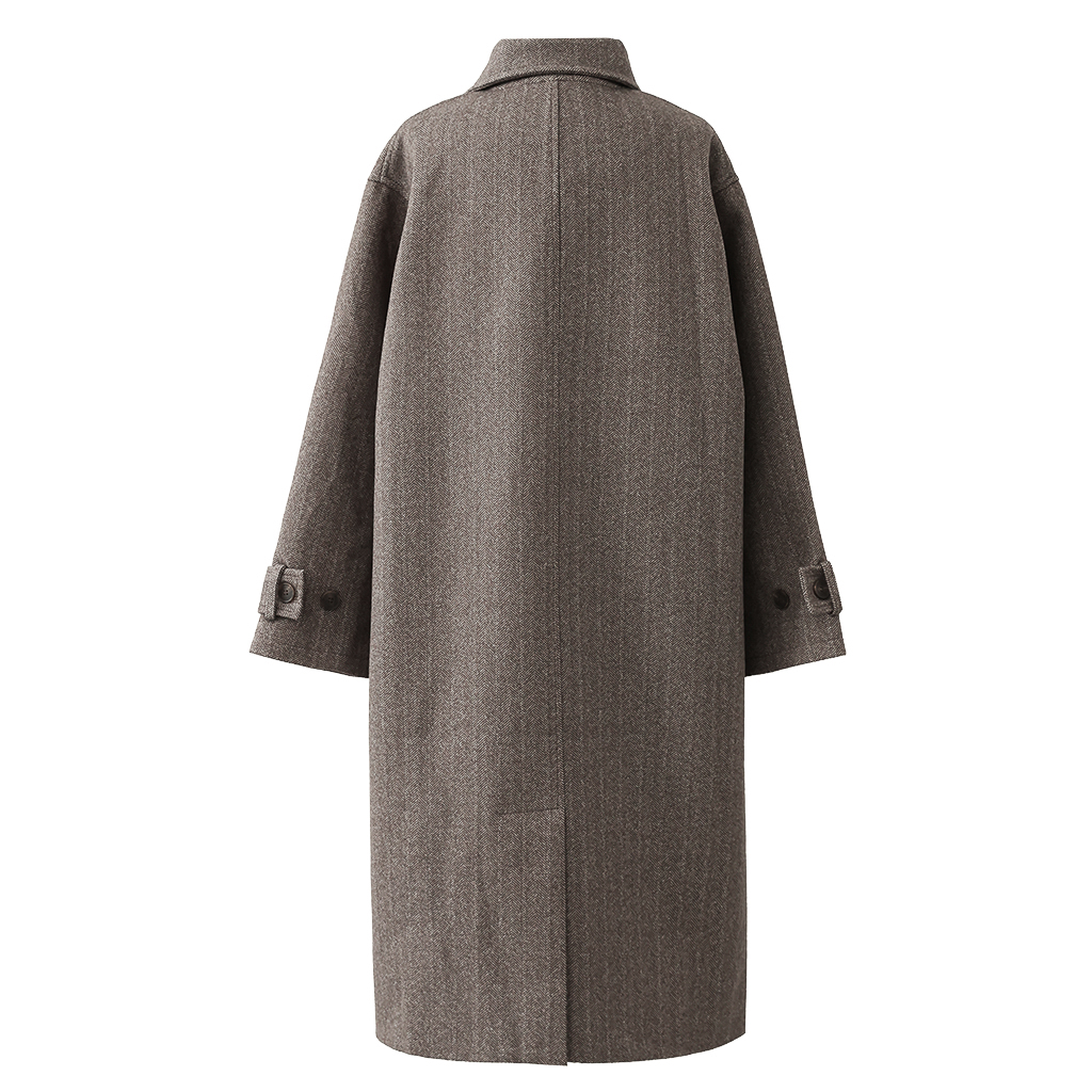 ORIGINAL) ヘリンボーンシングルロングコート (brown) | ファッション
