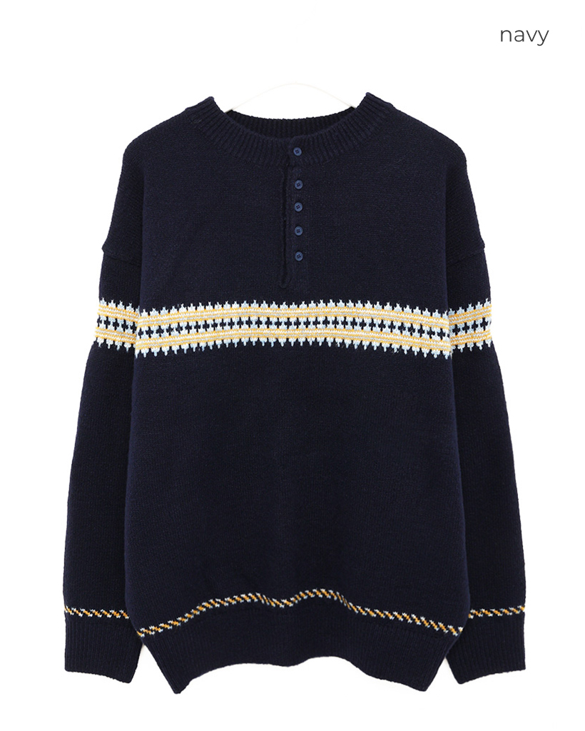 ヘンリーネックノルディックセーター | ファッション通販サイト NUGU