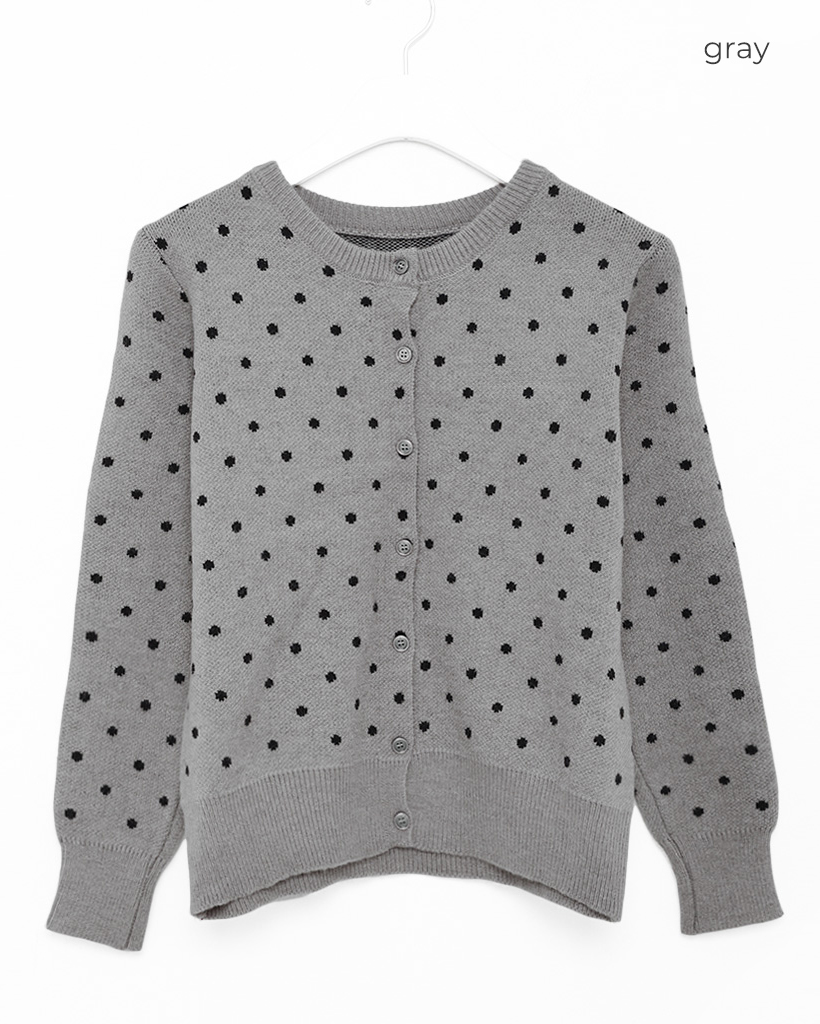 ドット柄ニットカーディガン | ファッション通販サイト NUGU