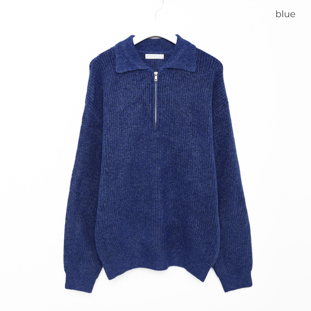 ユニセックス) カラーハーフジップアップニット | ファッション通販