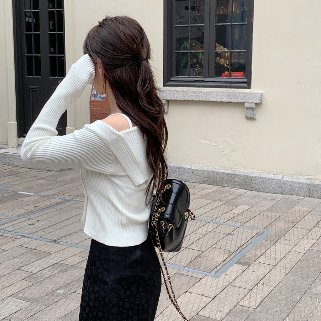 original] アシンメトリーオフショルニット(5color) | ファッション