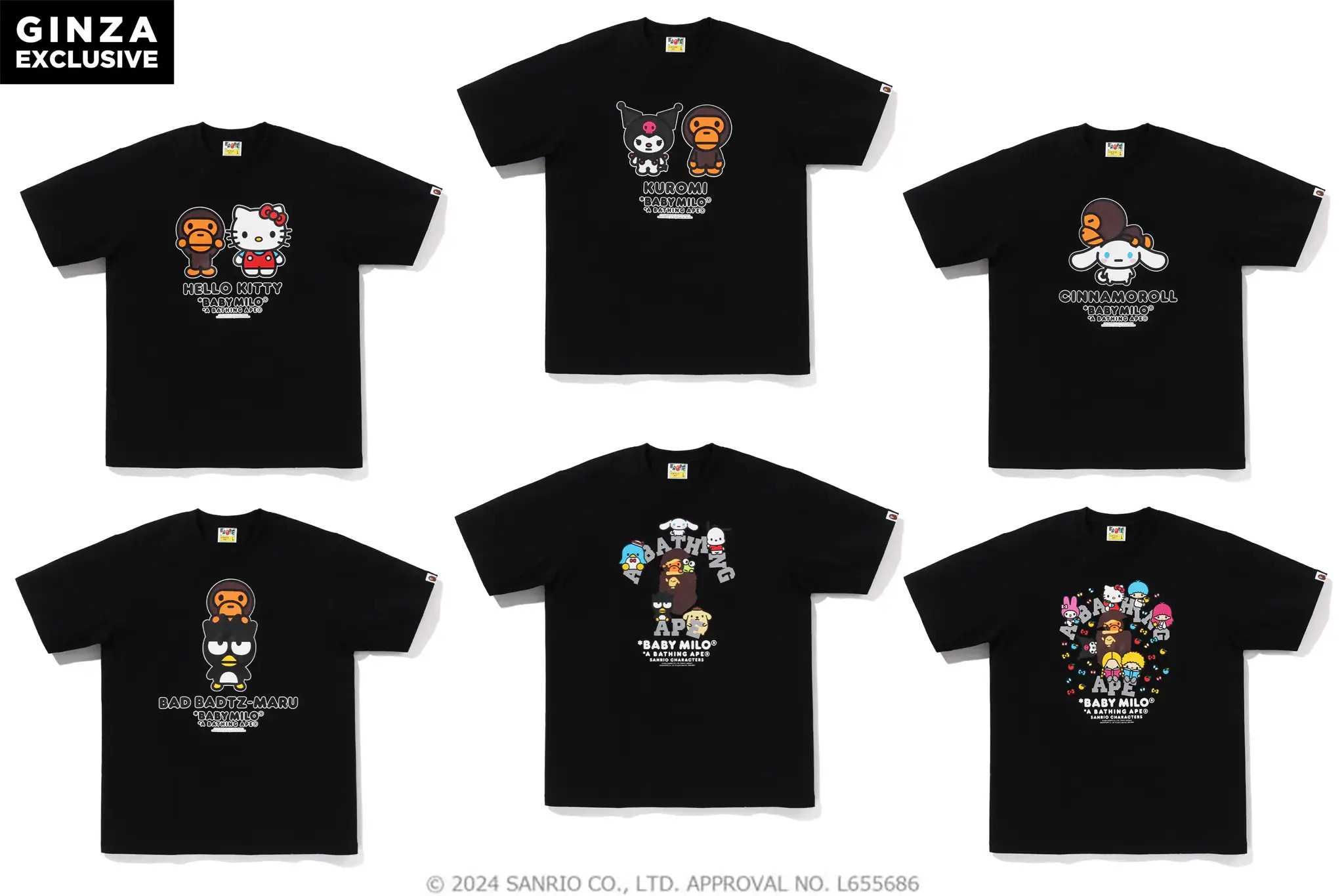 12/7・12/14発売｜A BATHING APE®︎ BABY MILO® × SANRIO CHARACTERS