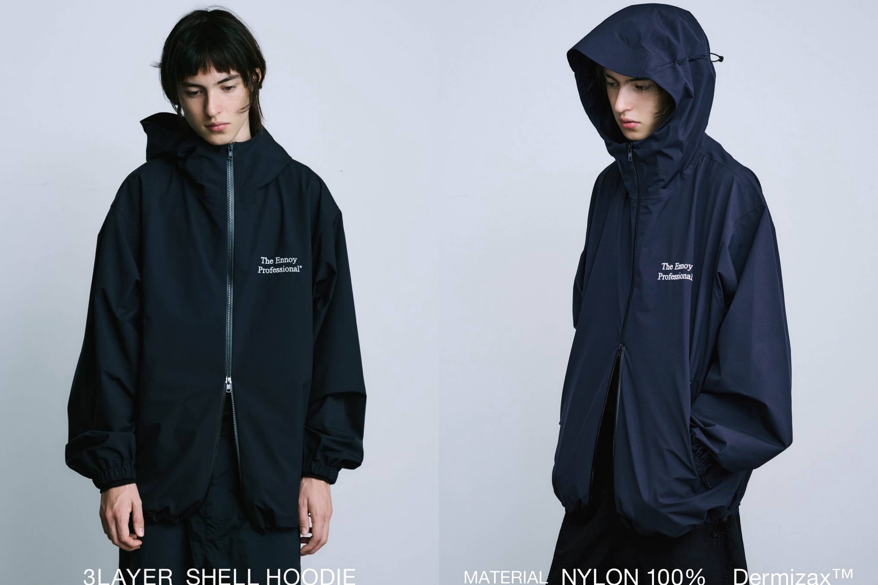ENNOYからデザインと機能性を両立した「3LAYER SHELL HOODIE」が10/26