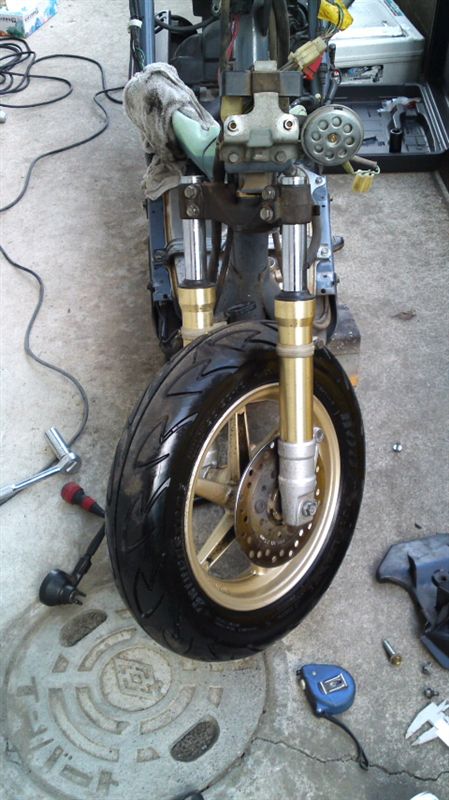 ライブディオZX(AF35)フロントサス移植（ホンダ タクト）by 無限CR-X