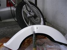 マグナ遊び(^_^)v No.11 = ﾌﾛﾝﾄﾌｪﾝﾀﾞｰの仮付け = （ホンダ マグナ50