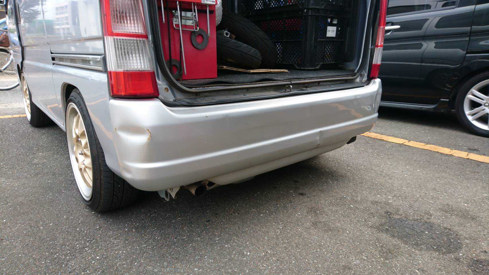 TV2 サンバーディアスバン リアバンパー交換（スバル サンバーディアス