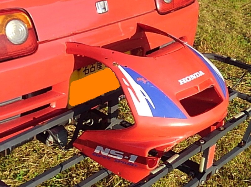 NS-1 ： 純正アッパーカウル、中古・破損品を購入。（前期型・ヘッド