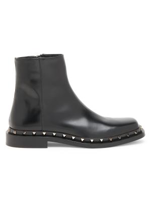 Valentino Garavani Rockstud Leather Boots on SALE | Saks OFF 5TH