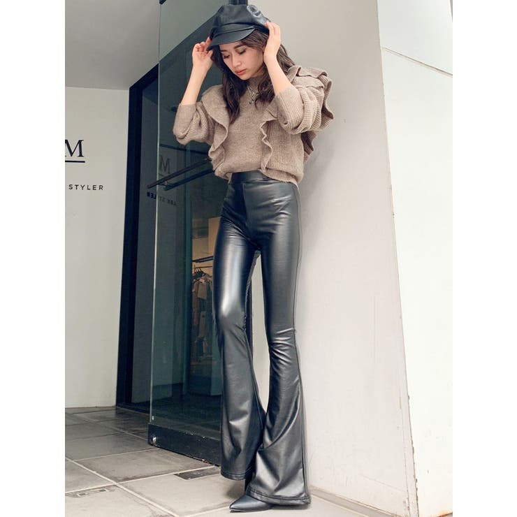 フェイクレザーフレアーパンツ[品番：MKSW0040728]｜GYDA（ジェイダ